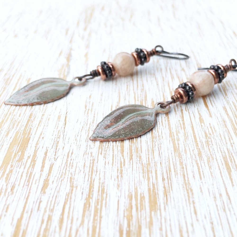 Moonstone Leaf Earrings